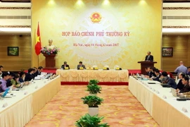 Quang cảnh buổi họp báo. (Ảnh: An Đăng/TTXVN)