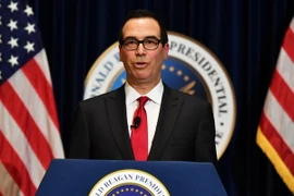 Bộ trưởng Tài chính Mỹ Steve Mnuchin phát biểu tại Simi Valley, California. (Nguồn: AFP/TTXVN)
