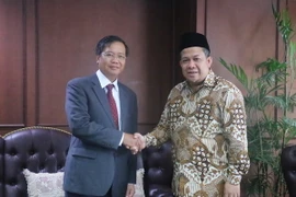 Phó Chủ tịch DPR Fahri Hamzah và Đại sứ Hoàng Anh Tuấn (Ảnh: Đỗ Quyên/Vietnam+)