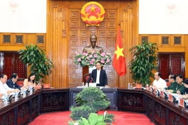 Thủ tướng Nguyễn Xuân Phúc làm việc với lãnh đạo chủ chốt tỉnh An Giang. (Ảnh: Thống Nhất/TTXVN)
