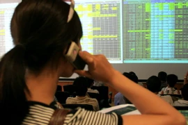Nhà đầu tư theo dõi diễn biến thị trường trên sàn giao dịch chứng khoán. (Ảnh: Phạm Hậu/TTXVN)