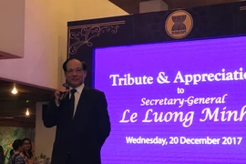 Tổng Thư ký Lê Lương Minh phát biểu tại buổi lễ. (Ảnh: Đỗ Quyên/Vietnam+)