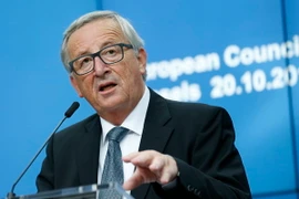 Chủ tịch Ủy ban châu Âu Jean-Claude Juncker tại cuộc họp báo ở Brussels, Bỉ. (Nguồn: THX/TTXVN)