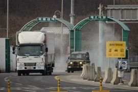 Ôtô di chuyển tại khu công nghiệp chung Kaesong. (Nguồn: AFP/TTXVN)