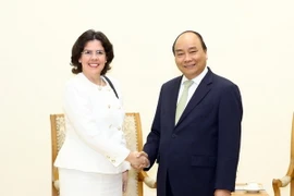 Thủ tướng Nguyễn Xuân Phúc tiếp bà Lianys Torres Rivera, Đại sứ Cuba tại Việt Nam đến chào xã giao. (Ảnh: Thống Nhất/TTXVN)