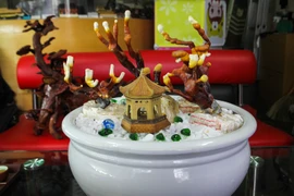 [Photo] Độc đáo thú chơi linh chi bonsai bạc triệu ngày Tết 