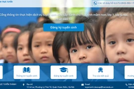 Giao diện cổng thông tin tuyển sinh của Hà Nội. (Ảnh chụp màn hình)