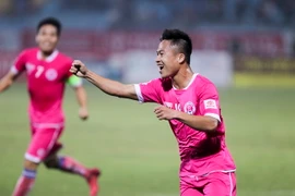Tân binh Hà Nội có chiến thắng thứ 2 ở V-League 2016. (Ảnh: Quốc Khánh/TTXVN)