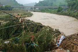 Lũ lớn tại Lào Cai. (Ảnh: Lục Thu Hương/TTXVN)
