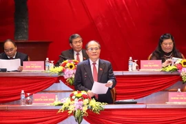 Đồng chí Nguyễn Sinh Hùng, Ủy viên Bộ Chính trị, Chủ tịch Quốc hội thay mặt Đoàn Chủ tịch điều hành phiên họp. (Ảnh: TTXVN)