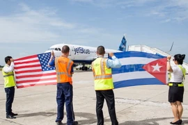 Chiếc máy bay A-320 của hãng JetBlue hạ cánh tại Cuba. (Nguồn: JetBlue)