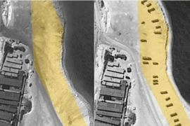 Ảnh vệ tinh cho thấy trước và sau khi Trung Quốc đưa tên lửa ra Hoàng Sa (Nguồn: CNN) 