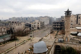 Cảnh hoang tàn ở thành phố Aleppo. (Nguồn: Reuters)