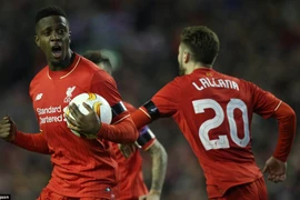 Divock Origi mở đầu cho màn ngược dòng của Liverpool. (Nguồn: DM)