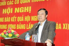 Phó Trưởng Ban Tuyên giáo Trung ương Phạm Văn Linh phát biểu tại hội nghị. (Ảnh: An Đăng/TTXVN)
