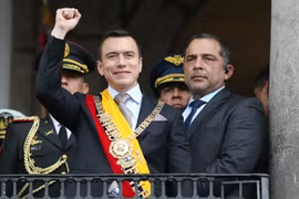 Ông Daniel Noboa tuyên thệ nhậm chức Tổng thống Ecuador tại Quito, ngày 23/11/2023. (Ảnh: AFP/TTXVN)