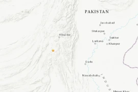 Địa điểm xảy ra động đất tại Pakistan. (Nguồn: USGS)