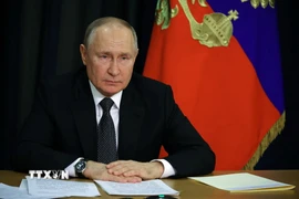 Tổng thống Nga Vladimir Putin phát biểu tại cuộc họp ở Moskva. (Ảnh: AFP/TTXVN)