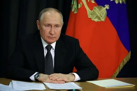 Tổng thống Nga Vladimir Putin phát biểu tại cuộc họp ở Moskva. (Ảnh: AFP/TTXVN)