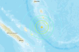 Địa điểm xảy ra trận động đất ở Vanuatu. (Nguồn: USGS)