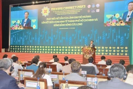 Quang cảnh Phiên toàn thể Diễn đàn Mekong Connect 2023. (Ảnh: Xuân Anh/TTXVN)