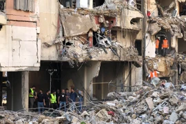 Hiện trường cuộc tấn công của Israel tại Beirut, Liban ngày 21/9. (Ảnh: THX/TTXVN)