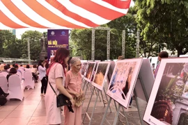 Người dân đến tham quan triển lãm. (Ảnh: Bích Hà/Vietnam+)