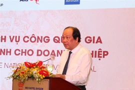 Bộ trưởng, Chủ nhiệm Văn phòng Chính phủ Mai Tiến Dũng phát biểu kết luận hội nghị. (Ảnh: Trần Xuân Tình/TTXVN)