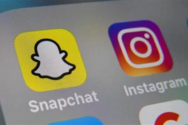 Biểu tượng của Snapchat trên màn hình máy tính bảng. (Ảnh: AFP/TTXVN)