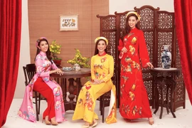 [Photo] Top 3 Hoa hậu Hoàn vũ Việt Nam rạng ngời đón Xuân