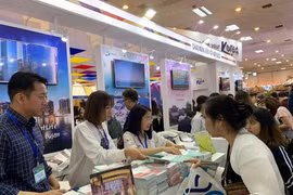 Gian hàng của đại diện Hàn Quốc tại Hội chợ du lịch quốc tế Việt Nam 2019. (Ảnh: PV/Vietnam+)