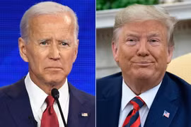 Tổng thống Mỹ Donald Trump (phải) và cựu Phó Tổng thống Mỹ Joe Biden. (Ảnh: AFP/TTXVN)
