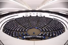 Toàn cảnh một phiên họp của Nghị viện châu Âu ở Strasbourg, miền Đông Pháp. (Ảnh: AFP/TTXVN)