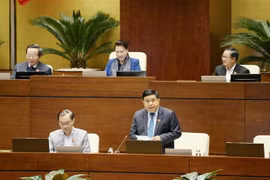 Bộ trưởng Bộ Kế hoạch và Đầu Tư Nguyễn Chí Dũng giải trình làm rõ vấn đề đại biểu Quốc hội nêu. (Ảnh: Phương Hoa/TTXVN)
