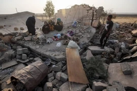 Cảnh đổ nát sau các cuộc giao tranh tại Barzan, tỉnh Nineveh, Iraq. (Nguồn: AFP/TTXVN)