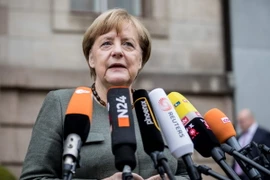 Thủ tướng Angela Merkel trả lời phỏng vấn trước cuộc đàm phán ở Berlin. (Nguồn: AFP/TTXVN)