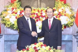 Chủ tịch nước Trần Đại Quang hội đàm với Tổng Bí thư, Chủ tịch Trung Quốc Tập Cận Bình thăm cấp Nhà nước tới Việt Nam. (Ảnh: Nhan Sáng/TTXVN)
