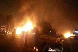 Hiện trường vụ đánh bom liên hoàn. (Nguồn: presstv.com)