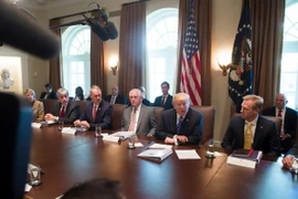 Tổng thống Mỹ Donald Trump phát biểu trong cuộc họp Nội các tại Nhà Trắng. (Nguồn: AFP/TTXVN)