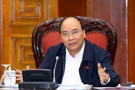 Thủ tướng Nguyễn Xuân Phúc phát biểu kết luận buổi làm việc. (Ảnh: Thống Nhất/TTXVN)