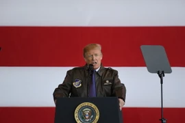 Tổng thống Mỹ Donald Trump phát biểu tại Căn cứ không quân Yokota của Mỹ ở Tokyo, Nhật Bản. (Nguồn: AFP/TTXVN)