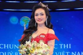 Hoa hậu Vũ Thị Hoa sẽ đại diện nhan sắc Việt tại Mrs Earth International 2024. (Ảnh: CTV/Vietnam+)