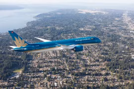 Vietnam Airlines đã sẵn sàng các chuyến bay đưa công dân Việt Nam tại Ukraine về nước. (Ảnh: CTV/Vietnam+)