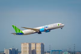 Bamboo Airways đặt mục tiêu mở rộng đội bay đạt 100 tàu đến năm 2028. (Ảnh: CTV/Vietnam+)
