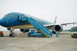 Hãng hàng không Vietnam Airlines sẽ thực hiện chuyến bay đầu tiên để đưa công dân Việt Nam tại Ukraine về nước. (Ảnh: CTV/Vietnam+)