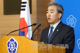Phát ngôn viên Bộ Ngoại giao Hàn Quốc Yoo Jin-ryong phát biểu tại Seoul, ngày 26/12. (Nguồn: THX/TTXVN)