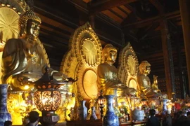 Du khách đến viếng chùa Bái Đính, Ninh Bình. (Ảnh: Trọng Đức/TTXVN)