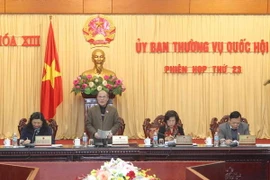 Phiên họp thứ 23, Ủy ban Thường vụ Quốc hội Khóa XIII. (Ảnh: Nhan Sáng/TTXVN)