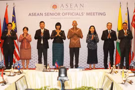 Trưởng SOM các nước ASEAN tại Hội nghị. (Ảnh: TTXVN phát)