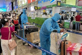 Hành khách tại sân bay Tân Sơn Nhất. (Ảnh: Tiến Lực/TTXVN)